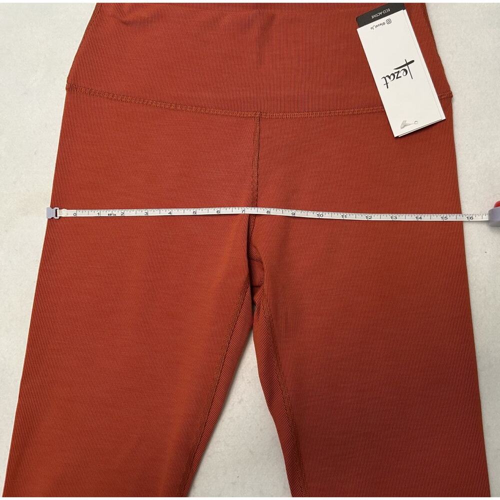 NWT Lezat Eco Active Textured Athletic High Waist Soft Rib Rust Leggings Large - Picture 7 of 11